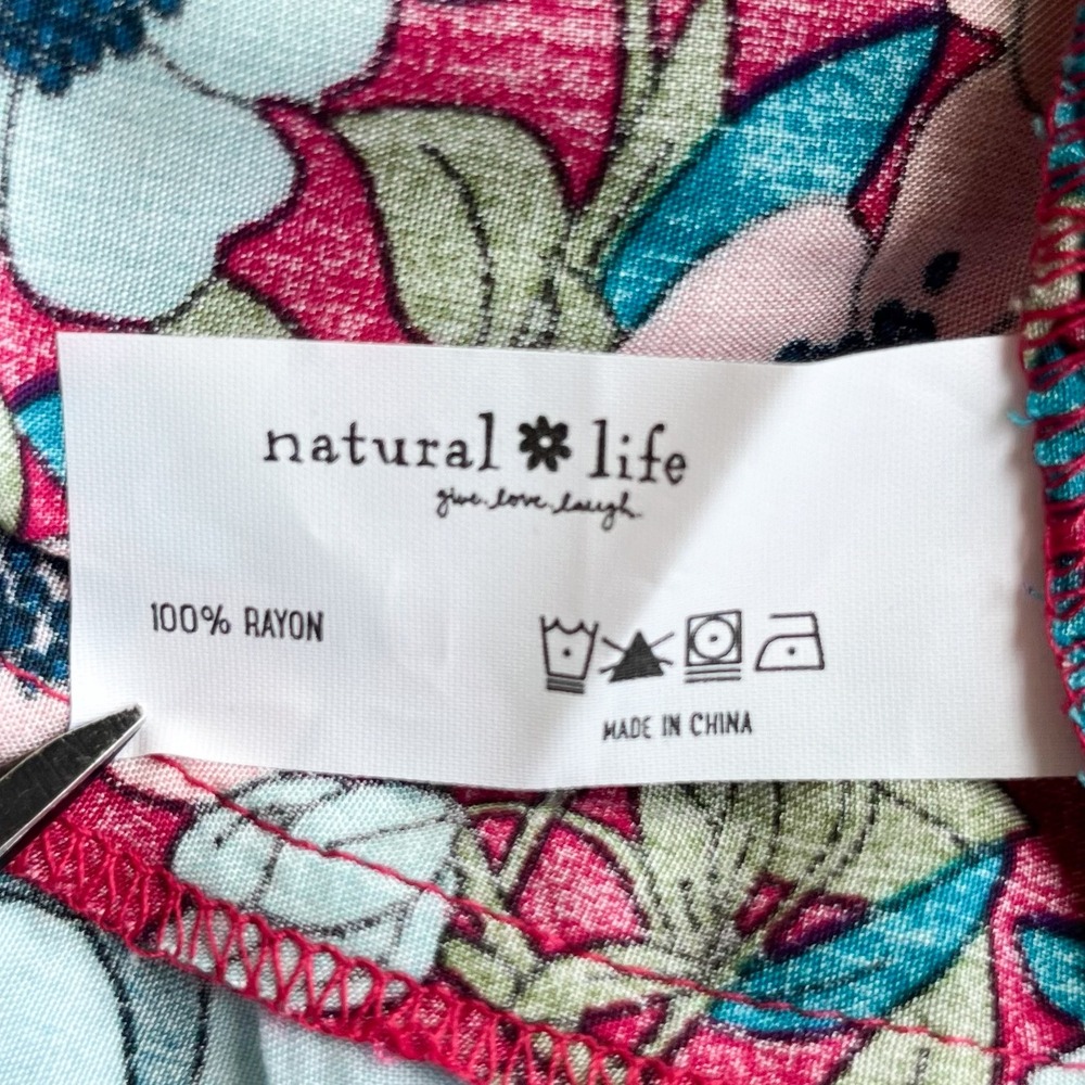NEW Natural Life Collette Tiered Floral Maxi Dress Ruffle Womens XL Pink Blue - Picture 14 of 14